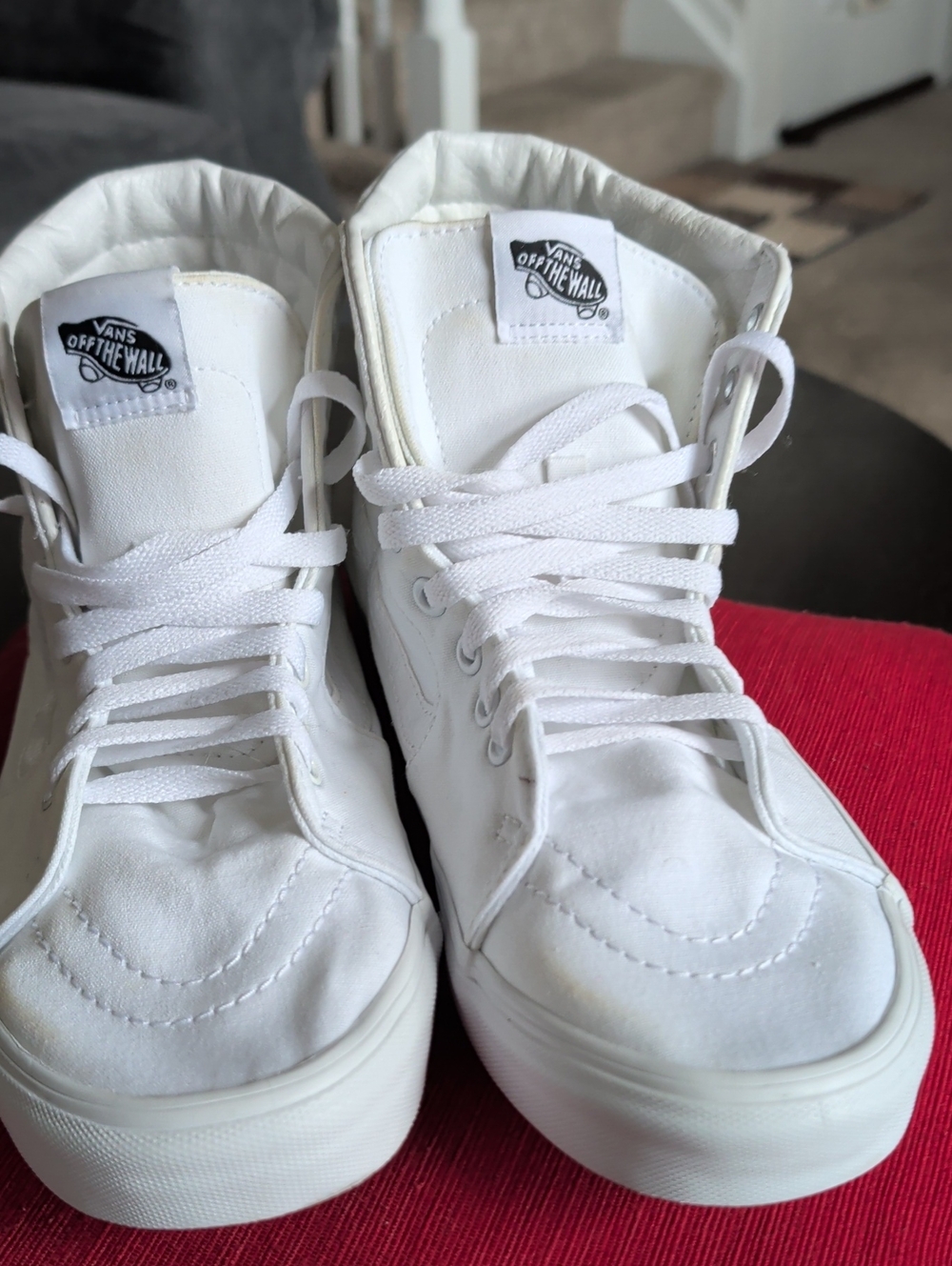 Vans White High-Top Canvas Sneakers